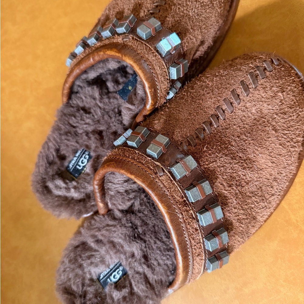 UGG Star Wars Chewbacca Brown Suede Shearling Slip-On Moccasin Slippers